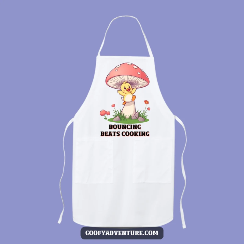 Funny Duckling Mushroom Apron - Playful Kitchen Adventure