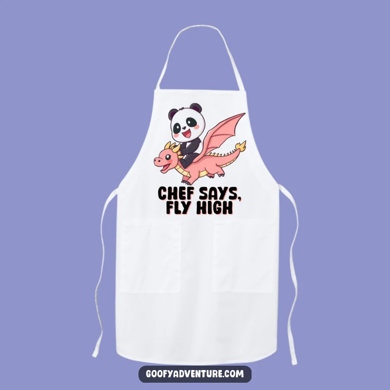 Funny Panda Dragon Rainbow Apron: Cute Kitchen Wear for Magical Cooking, Delightful Funny Gift!