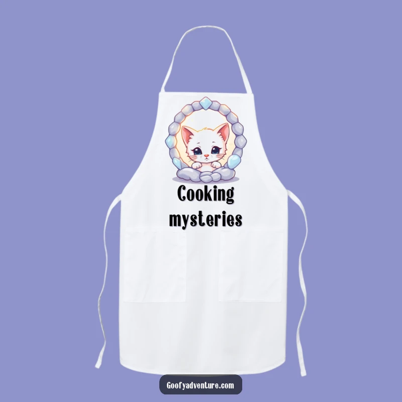 Funny Kitten Portal Apron: Whimsical Kitchen Wear for Curious Cooks