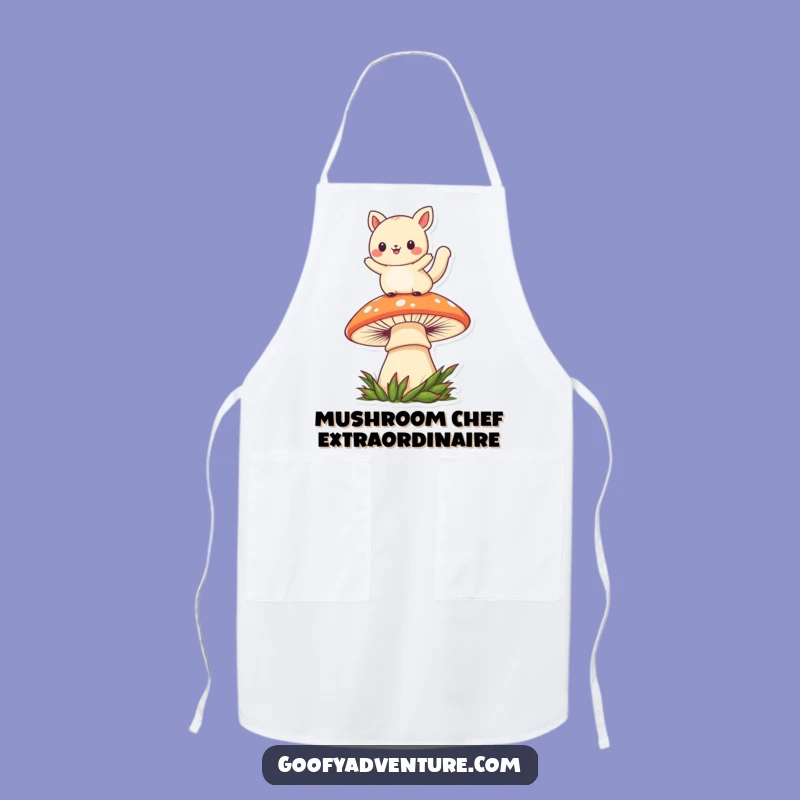 Funny Kawaii Mushroom Leaper Animal Apron: Cook with Playful Energy and Humor