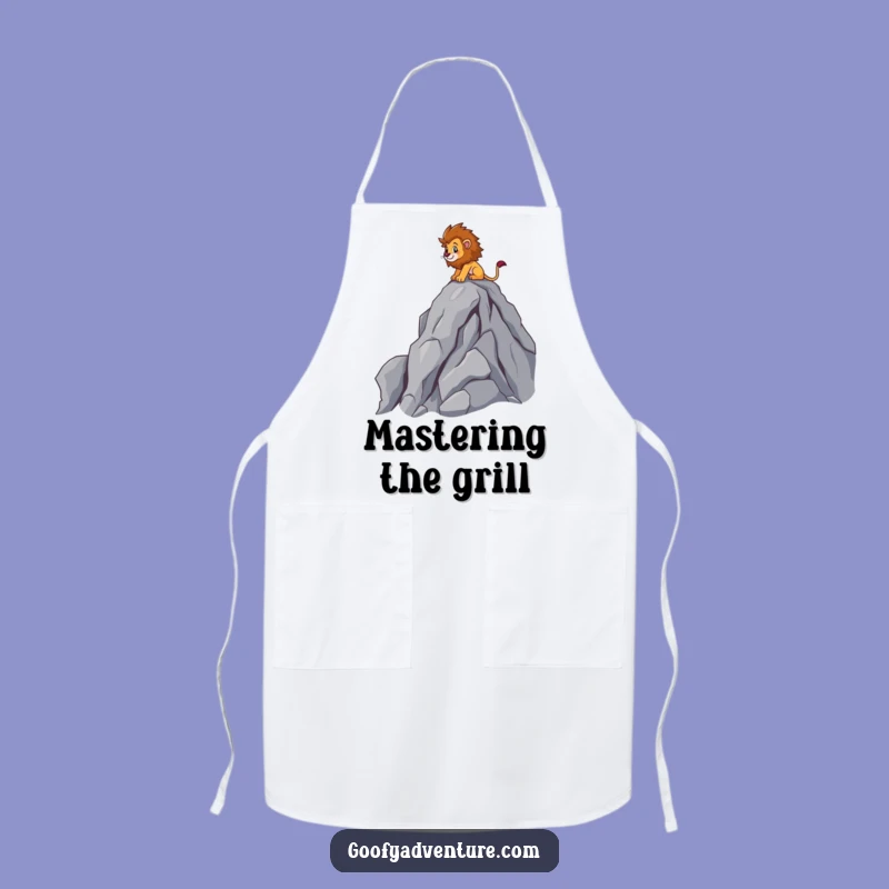 Funny Lion Climber Apron: Chef Brave Peak Scaler Kitchen Gift