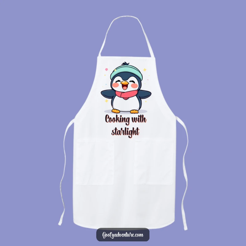 Funny Penguin Aurora Apron: Cook with Arctic Magic and Cheer