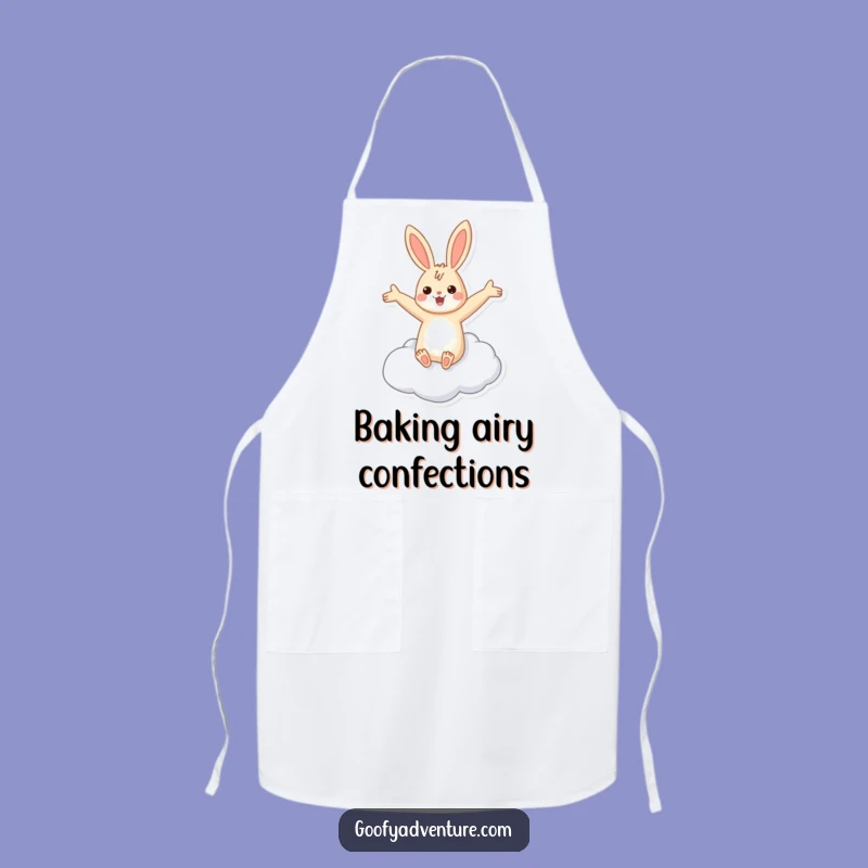 Funny Rabbit Flying Cloud Apron: Cook in the Clouds, Hilarious Gift for Dreamy Cooks!
