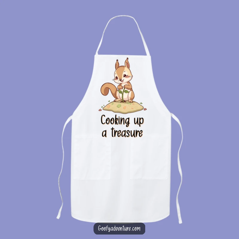 Funny Squirrel Planting Map Seed Apron: Cook Up Adventures with Humor