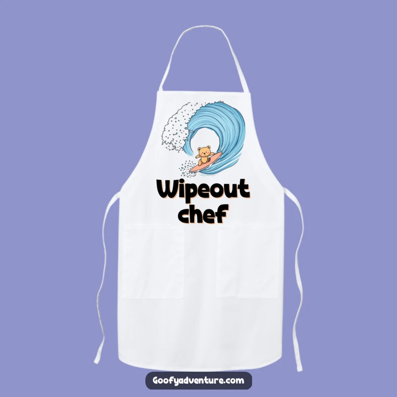 Funny Bear Cub Surfing Apron: Cute Kitchen Wear, Perfect Funny Gift