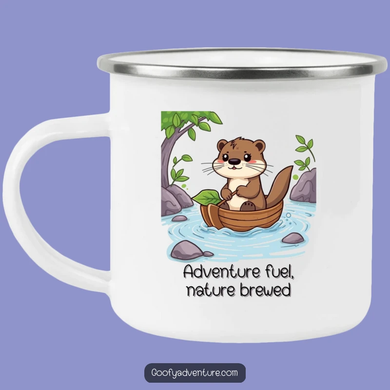 Funny Otter Leaf Boat Camping Mug: Adventure Fuel for the Outdoors