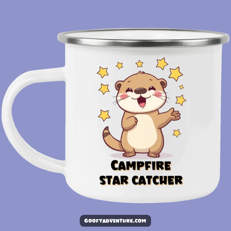 Funny Otter Juggling Stars Camping Mug: Your Cosmic Companion for Adventures