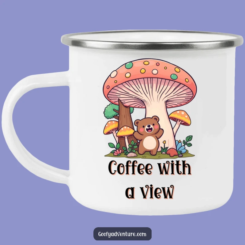 Funny Kawaii Bear Mushroom Forest Camping Mug: Adventure Fuel!