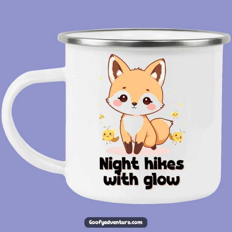 Funny Kawaii Fox Enamel Mug - Enchanting Outdoor Night Companion
