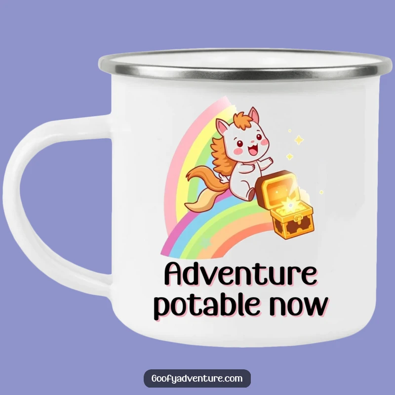 Funny Rainbow Adventure Camping Mug: Outdoor Treasure Gift