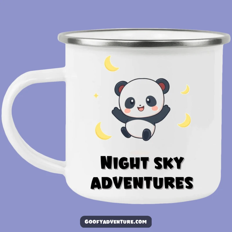 Funny Panda Moon Jumper Camping Mug: Whimsical Trail Brew