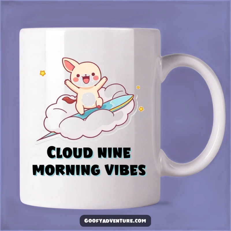 Funny Kawaii Cloud Surfer Animal Mug: A Hilarious Adventure Gift for Any Occasion