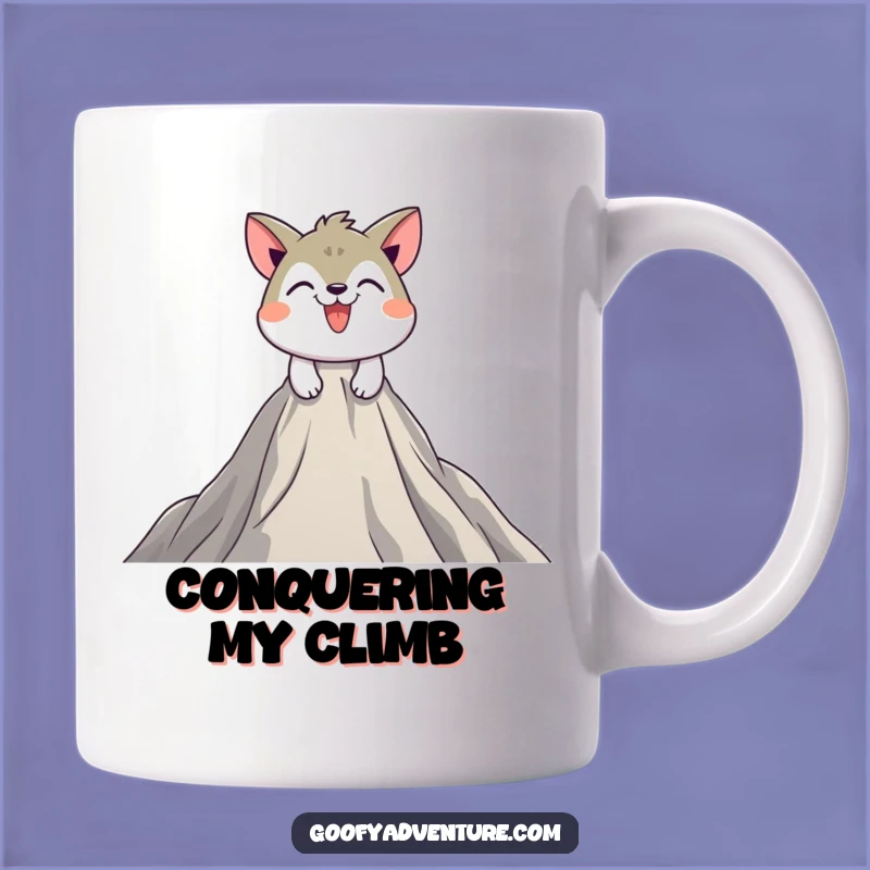 Funny Climb Mug: Playful Animal Peak Adventure Gift