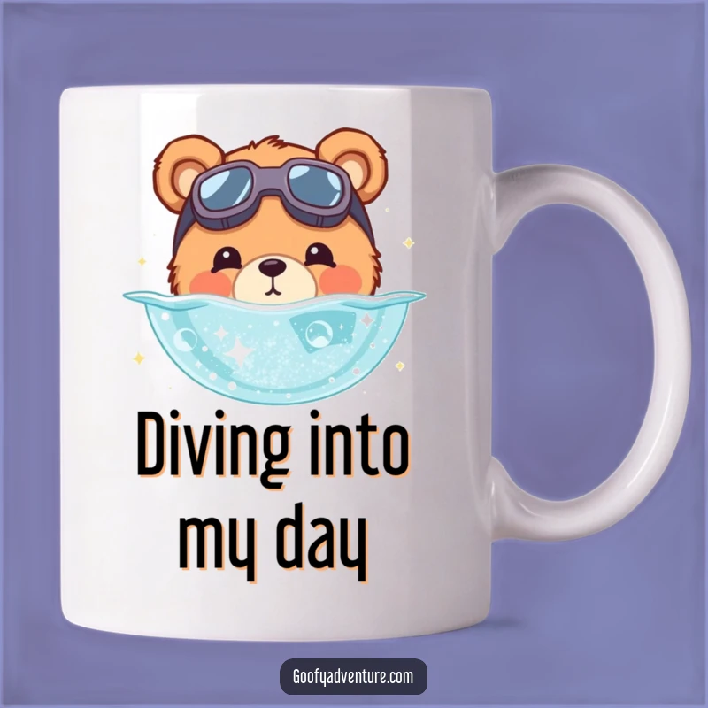 Funny Bear Stardust Dive Mug - Adorable Goggle Bear Cosmic Gift!