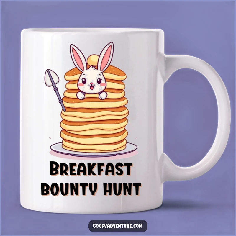 Funny Bunny Pancake Mug - Brave Scaling Gift for Foodies