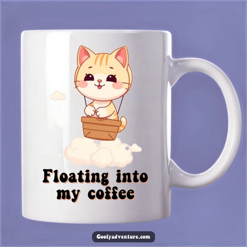 Funny Cat Hot Air Balloon Mug: Whimsical Adventure Gift for Cat Lovers