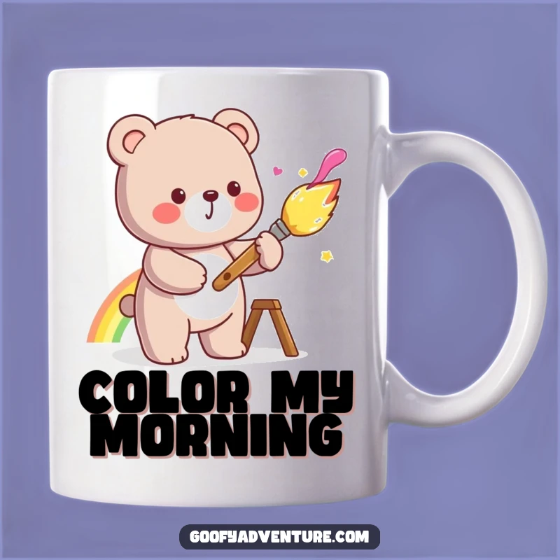 Funny Kawaii Bear Art Mug - Hilarious Creative Gift for Joyful Artists