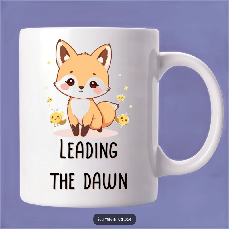 Funny Kawaii Fox Firefly Parade Mug - Enchanting Gift for Night Owls