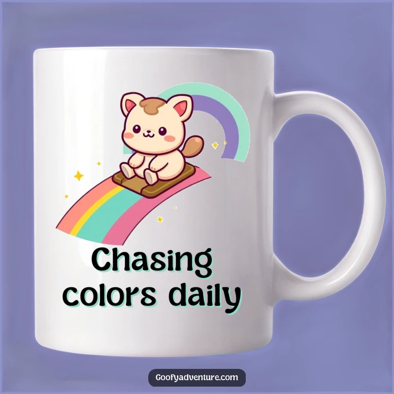 Funny Kawaii Joy Mug - Rainbow Rider Design, Perfect Funny Gift!