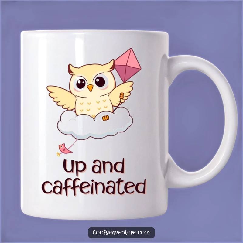 Funny Kawaii Owl Cloud Kite Mug - Adorable Flying Companion Gift
