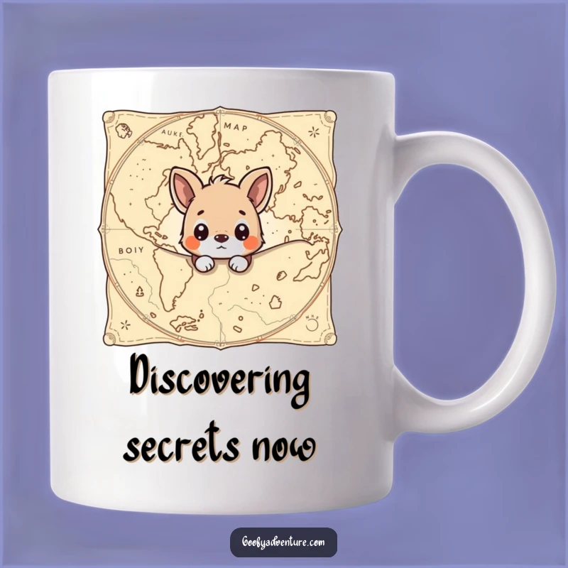 Funny Map Peek Mug: Curious Animal Explorer Gift