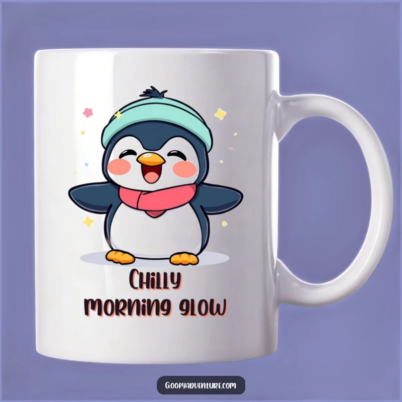 Funny Penguin Aurora Mug: Experience Magical Nights with Humor
