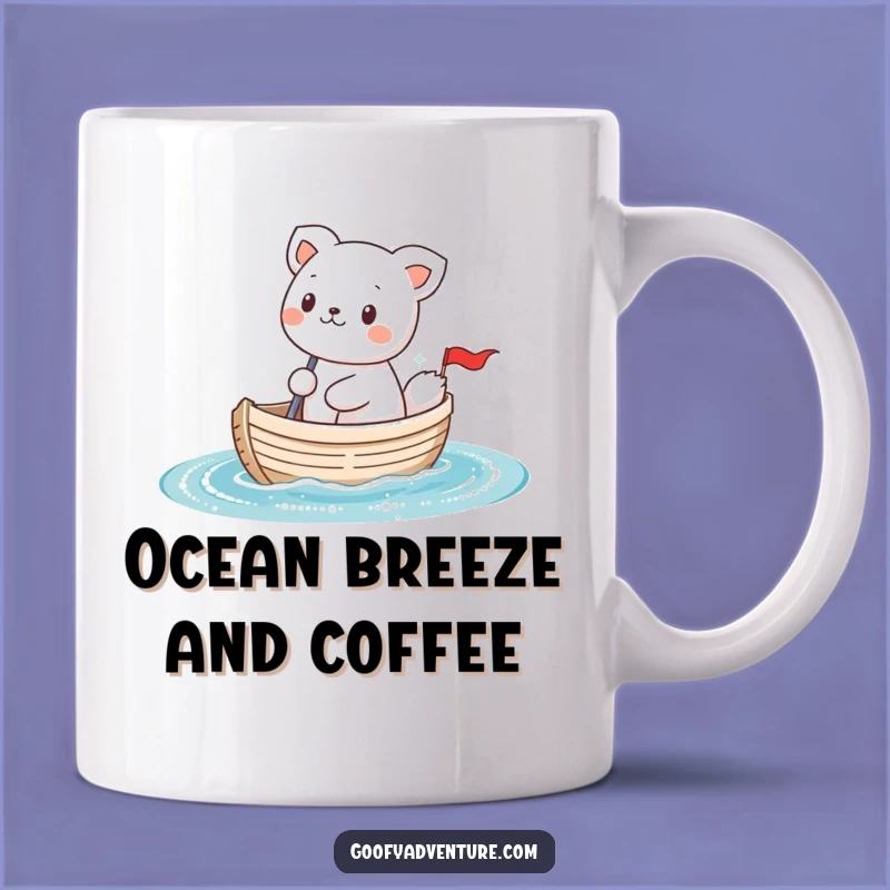 Funny Kawaii Animal Sailing Mug: Adorable Tiny Boat Spreading Joy, Perfect Gift