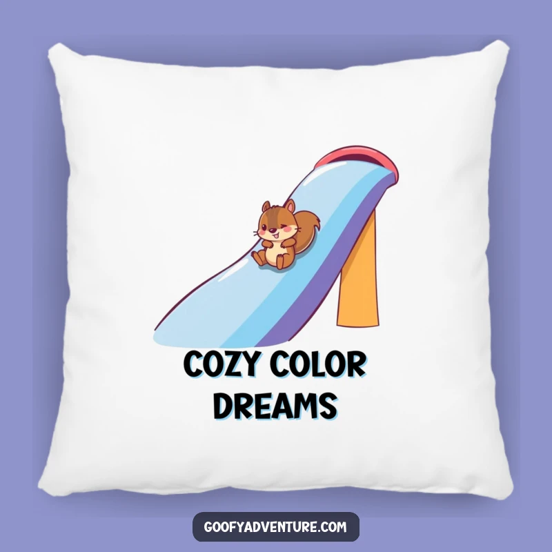 Funny Squirrel Rainbow Slide Pillow: Snuggle Up with This Cozy Funny Gift