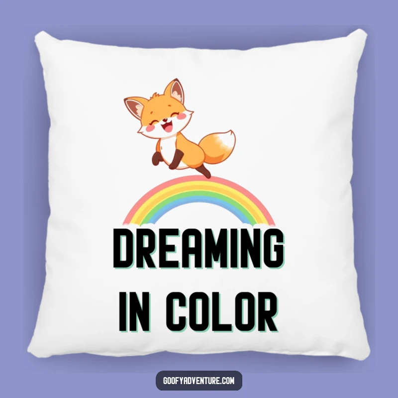Funny Fox Rainbow Leap Pillow: Cozy Comfort, Adorable Funny Gift