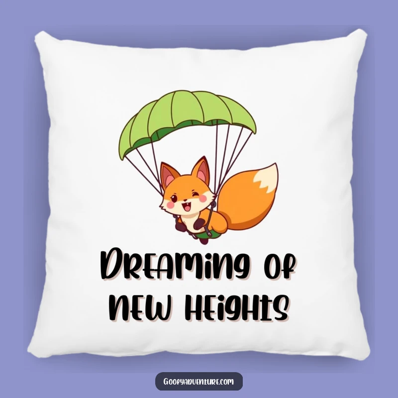 Funny Fox Paragliding Pillow - Cozy Up with Hilarious Adventure Comfort