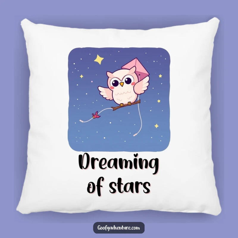Funny Owl Kite Pillow - Cozy Up with Whimsical Starry Night Comfort