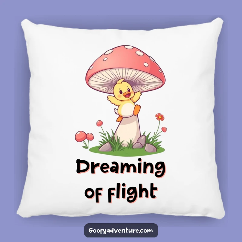 Funny Duckling Mushroom Pillow - Playful Comfort Cushion