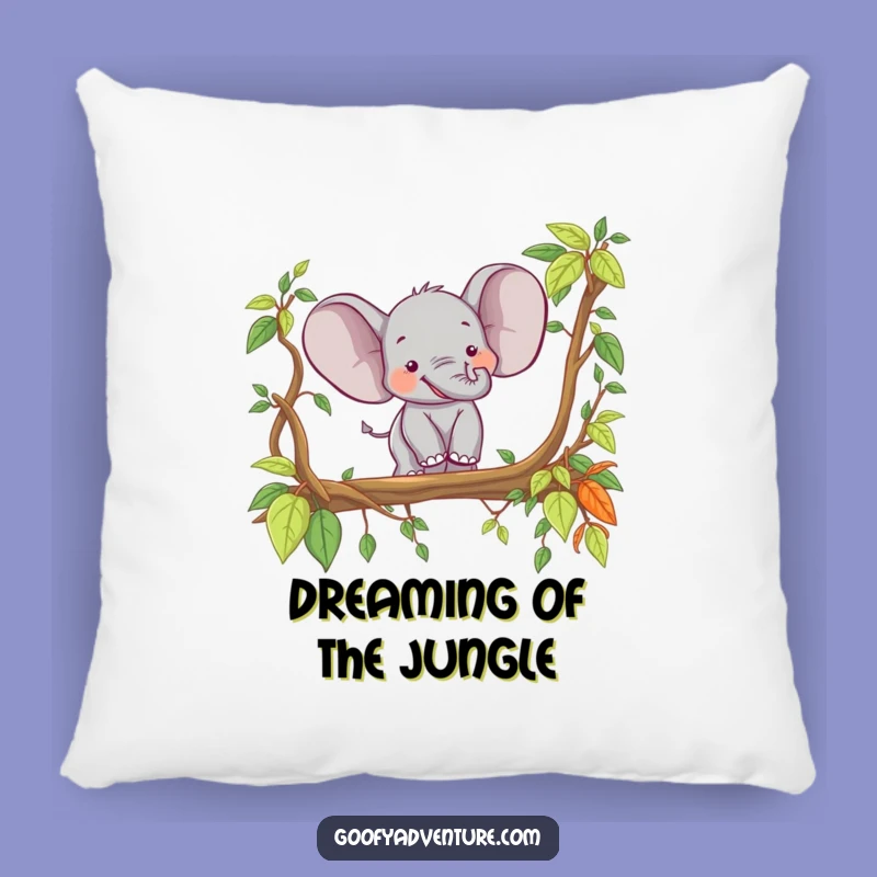 Funny Elephant Explorer Pillow: Soft Jungle Comfort Gift