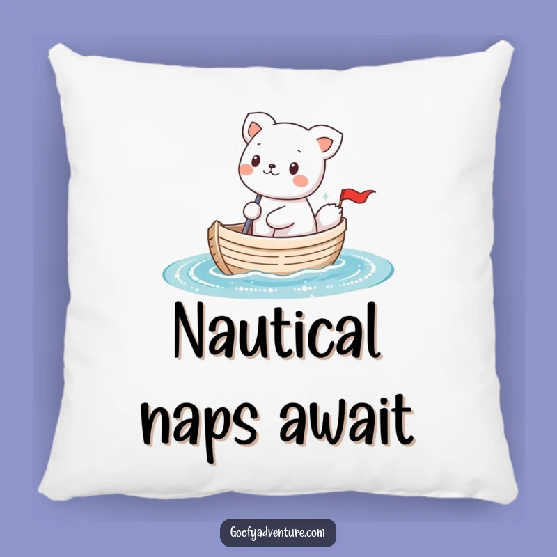 Funny Kawaii Animal Sailing Pillow: Soft Tiny Boat Comfort, Charming Home Decor Gift