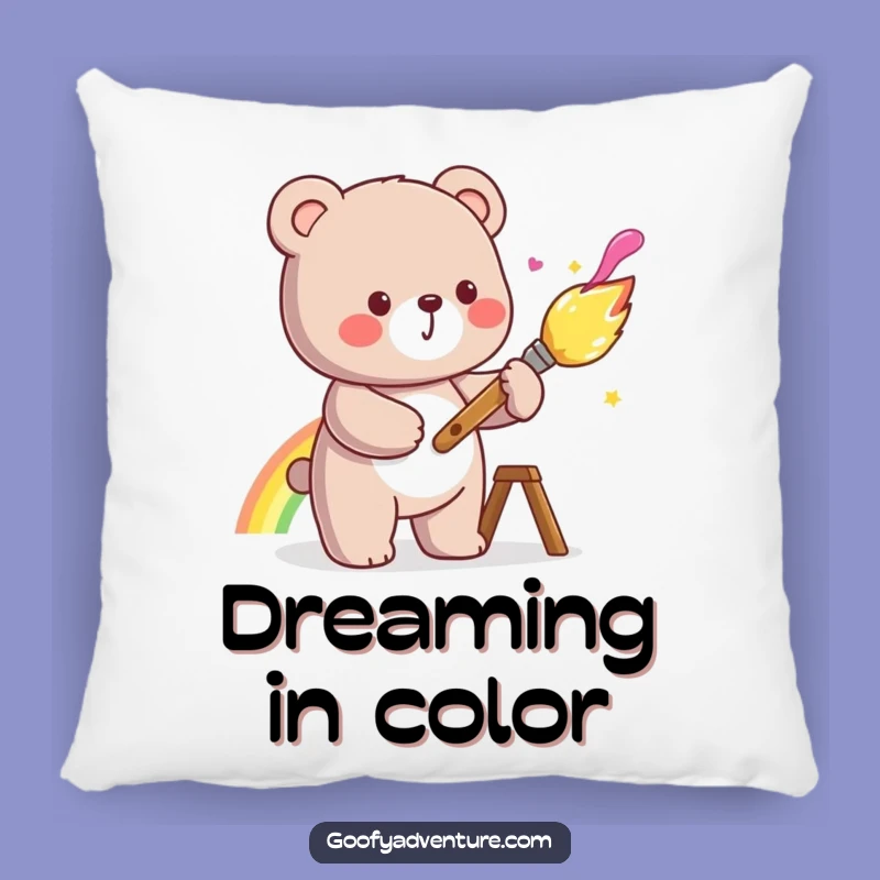 Funny Kawaii Bear Pillow - Soft & Cheerful Art Companion