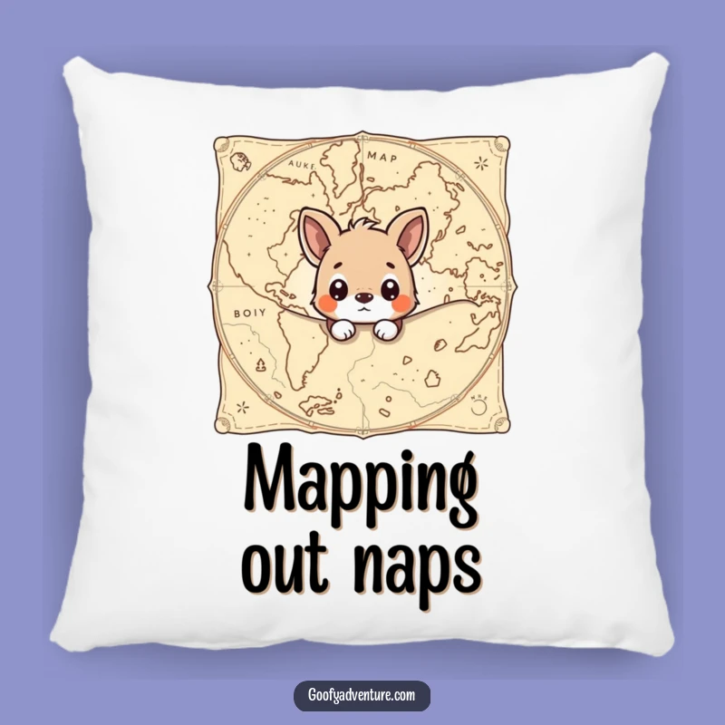 Funny Map Pillow: Curious Animal Mystery Cushion Gift
