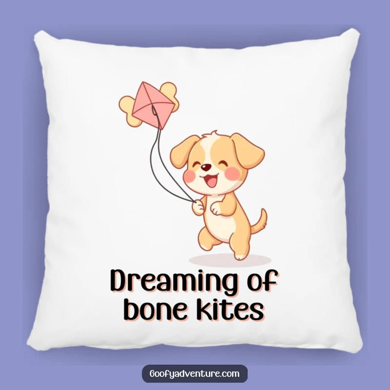Funny Puppy Bone Kite Pillow: Cozy Comfort & Hilarious Dog Decor