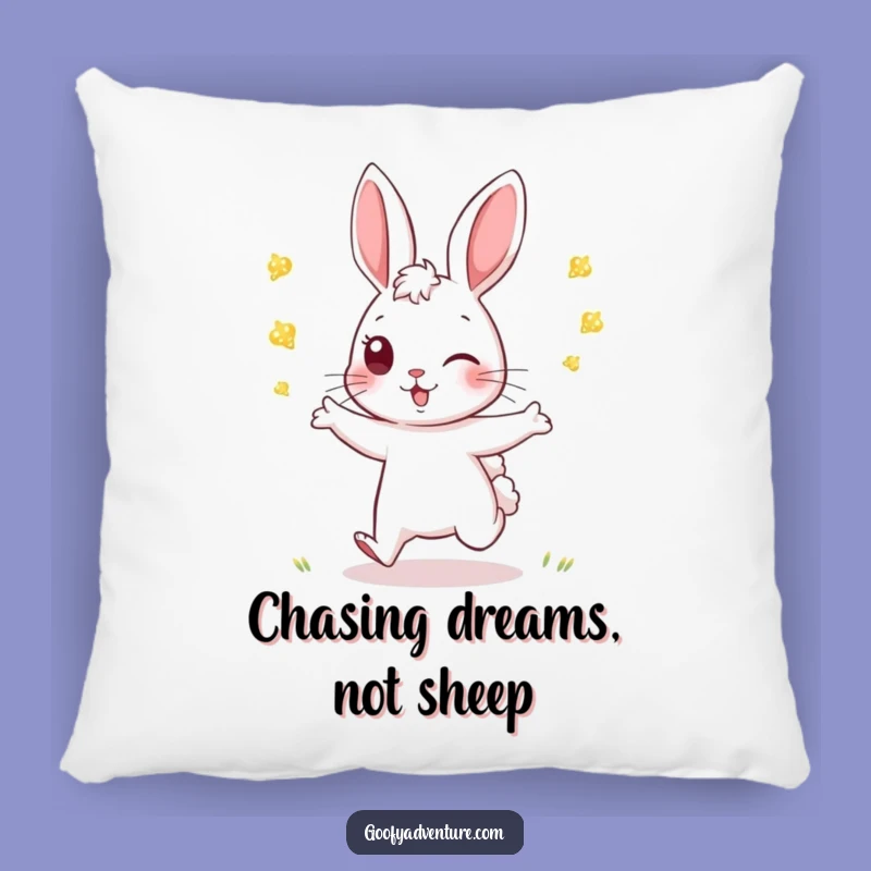 Funny Rabbit Firefly Tag Pillow: Cozy & Playful Nights