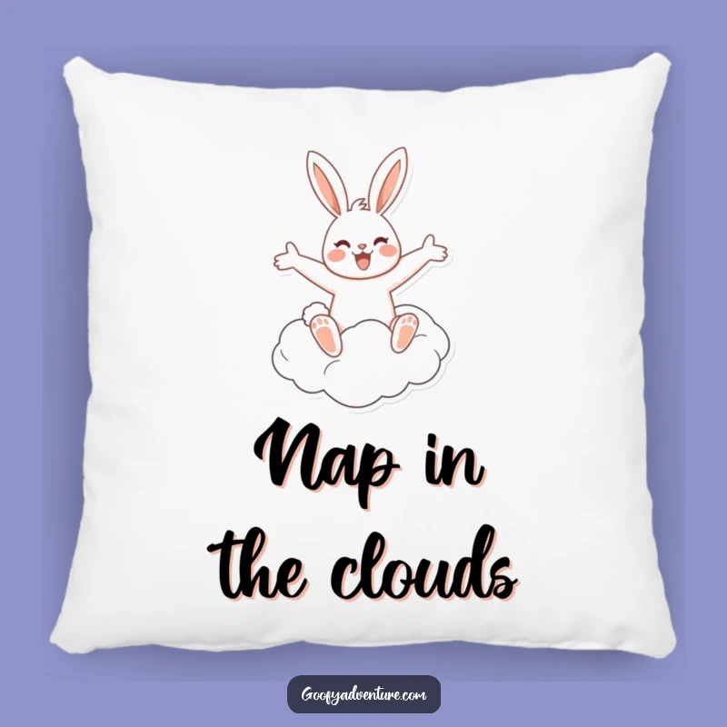 Funny Rabbit Cloud Rider Pillow: Cozy Whimsy, Adorable Funny Gift