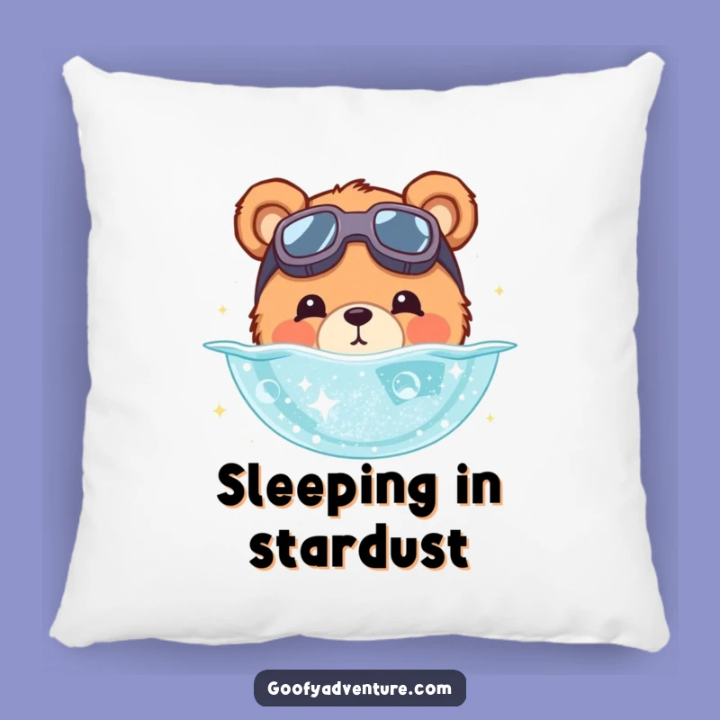 Funny Bear Stardust Dream Pillow - Cozy Cosmic Comfort & Hilarious Decor!