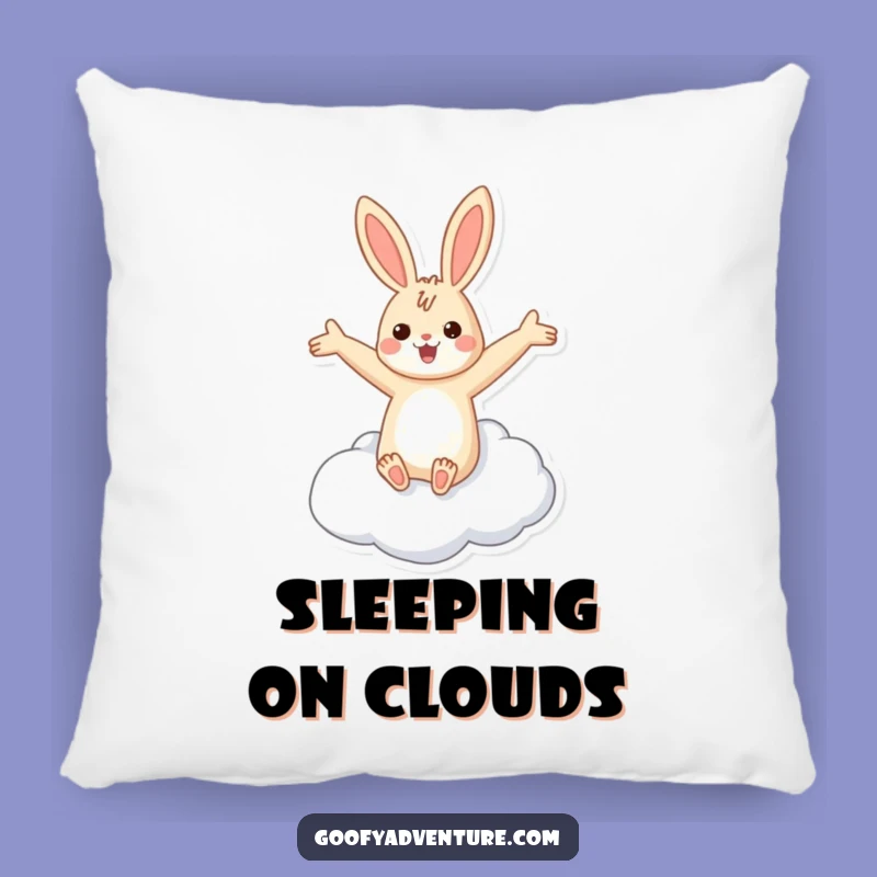 Funny Rabbit Flying Cloud Pillow: Cozy Dreams, Cute Gift for Sky Lovers!