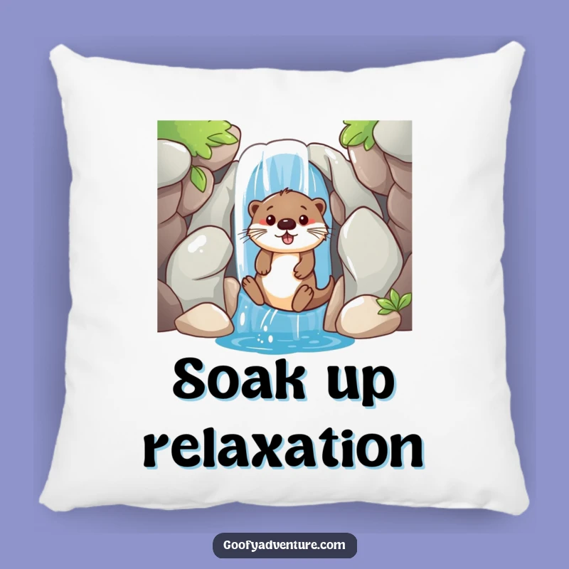 Funny Otter Waterfall Slide Pillow: Cozy Fun, Adorable Funny Gift