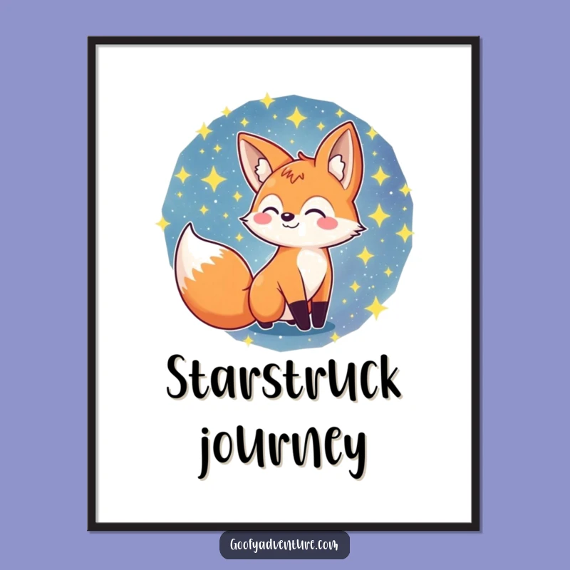 Funny Fox Galaxy Digital Print: Instant Cosmic Wonder for Your Walls as a Funny Gift