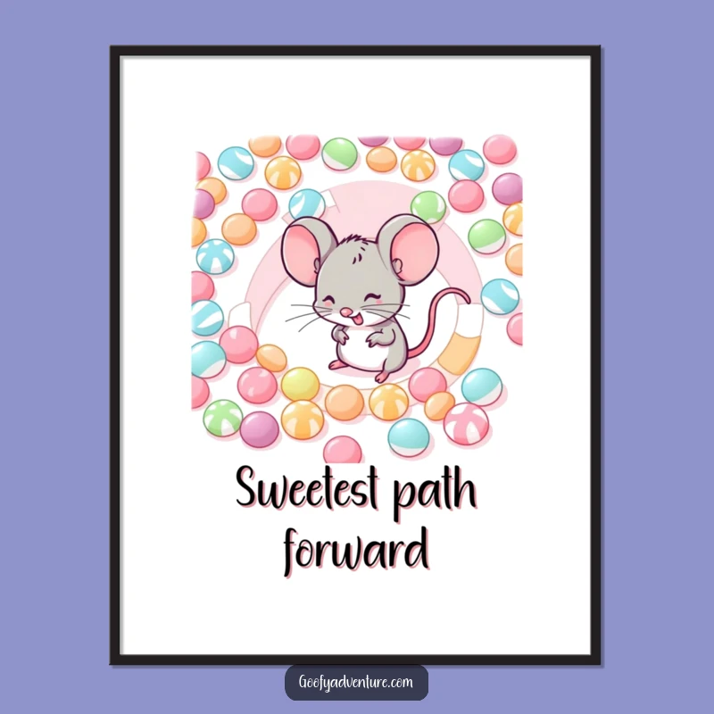 Funny Mouse Candy Maze Digital Art: Printable Sweetness and Joy