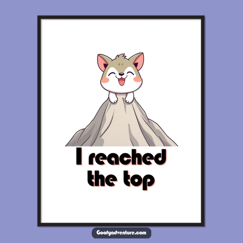 Funny Summit Digital Art: Playful Animal Peak Print Gift