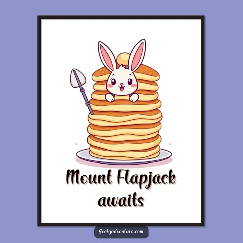 Funny Bunny Digital Art Print - Vibrant Pancake Scaling Decor