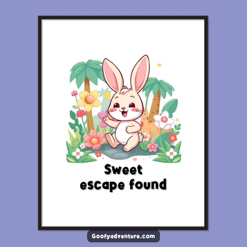 Funny Bunny Candy Jungle Digital Art - Instant Whimsical Decor for Sweet Spaces
