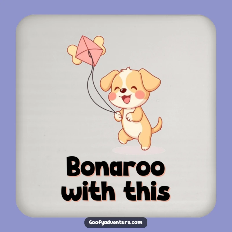 Funny Puppy Bone Kite Coaster Set: Protect Surfaces with Humor