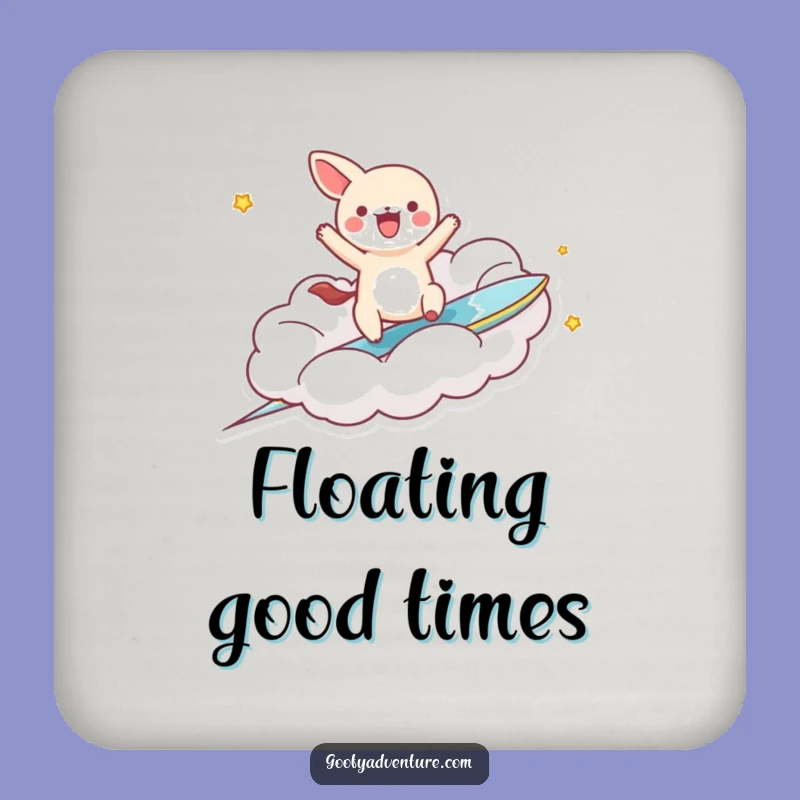 Funny Kawaii Cloud Surfer Animal Coaster: Protect Surfaces with Hilarious Style