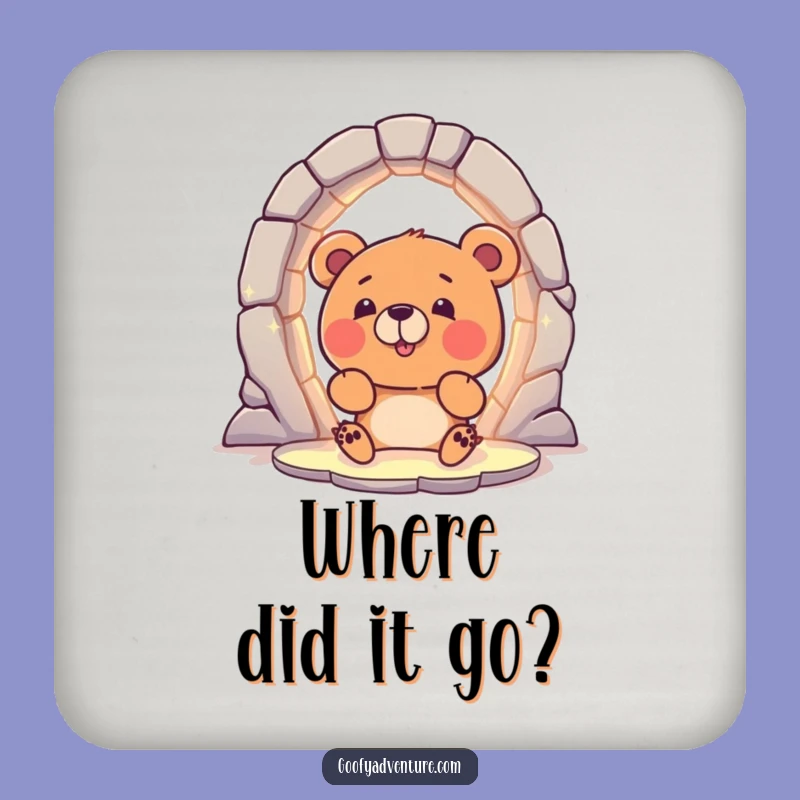 Funny Bear Portal Coaster: Protect Your Surfaces with Magic and Humor